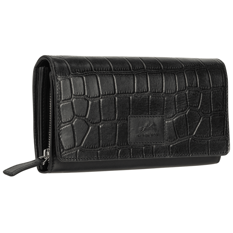 PORTEFEUILLE EN CUIR MANCINI COLLECTION CROCO