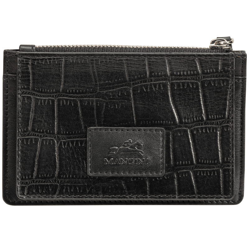 POCHETTE À MONNAIE EN CUIR MANCINI COLLECTION CROCO