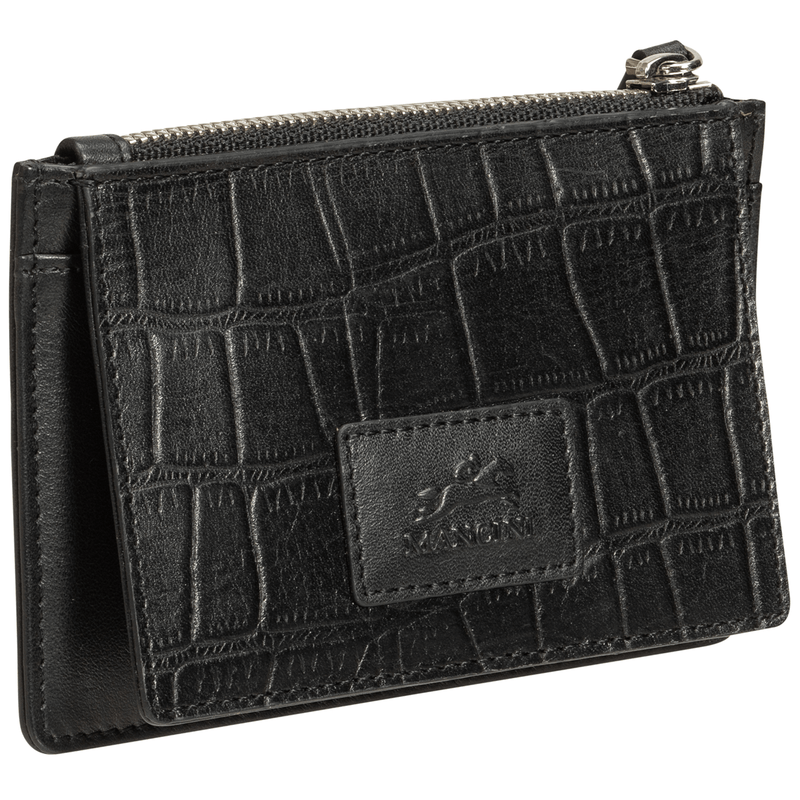 POCHETTE À MONNAIE EN CUIR MANCINI COLLECTION CROCO