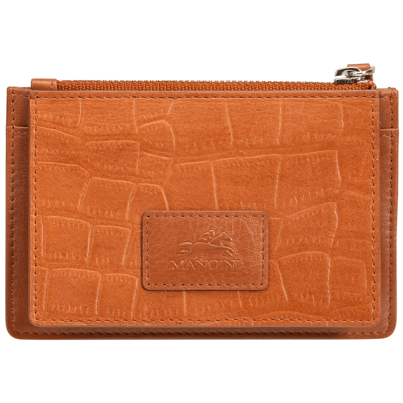 POCHETTE À MONNAIE EN CUIR MANCINI COLLECTION CROCO