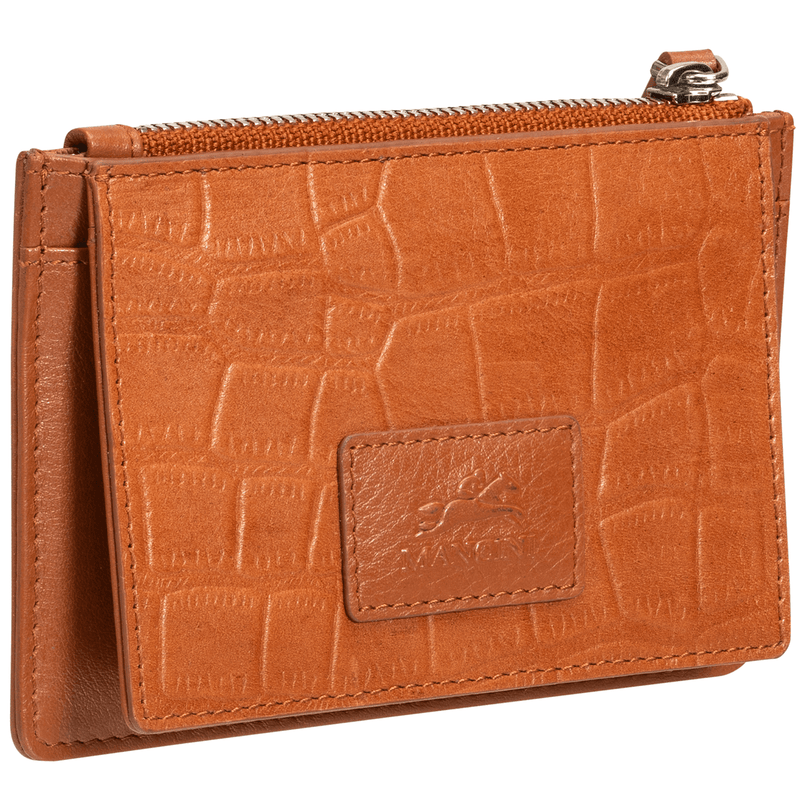 POCHETTE À MONNAIE EN CUIR MANCINI COLLECTION CROCO