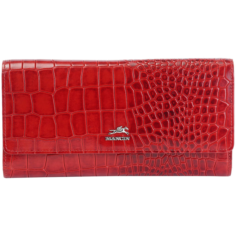 PORTEFEUILLE QUADRUPLE EN CUIR MANCINI COLLECTION CROCO-2