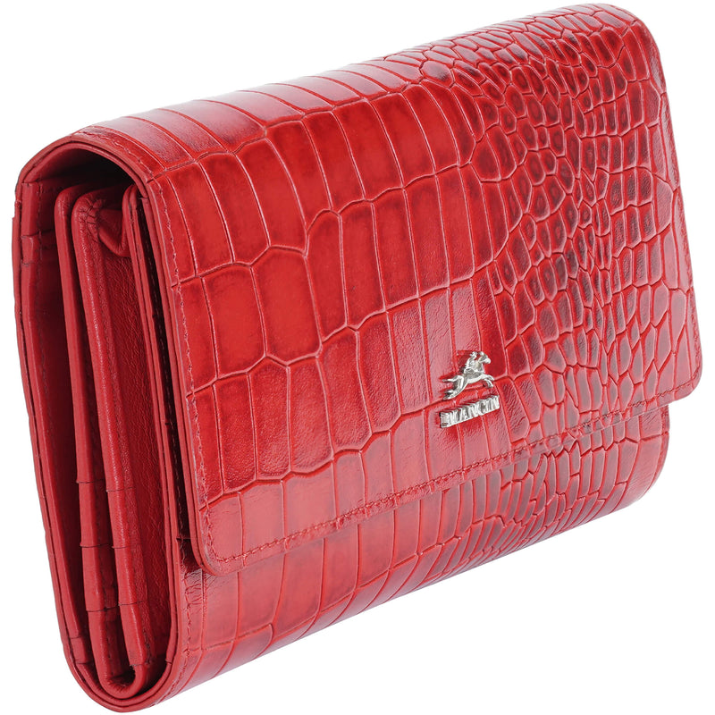 PORTEFEUILLE QUADRUPLE EN CUIR MANCINI COLLECTION CROCO-2