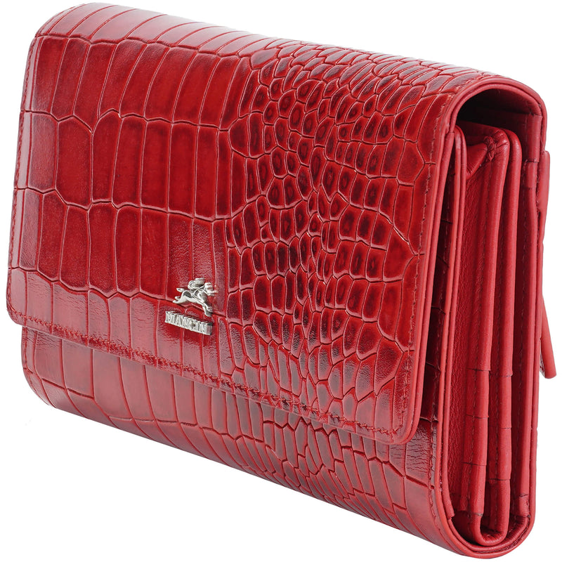 PORTEFEUILLE QUADRUPLE EN CUIR MANCINI COLLECTION CROCO-2