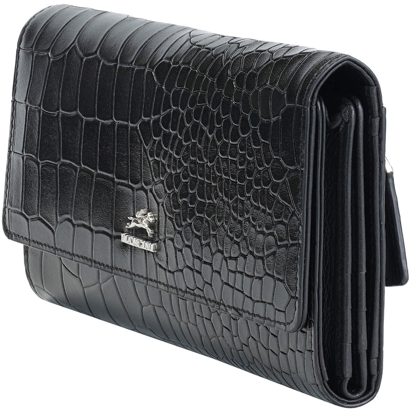 PORTEFEUILLE QUADRUPLE EN CUIR MANCINI COLLECTION CROCO-2