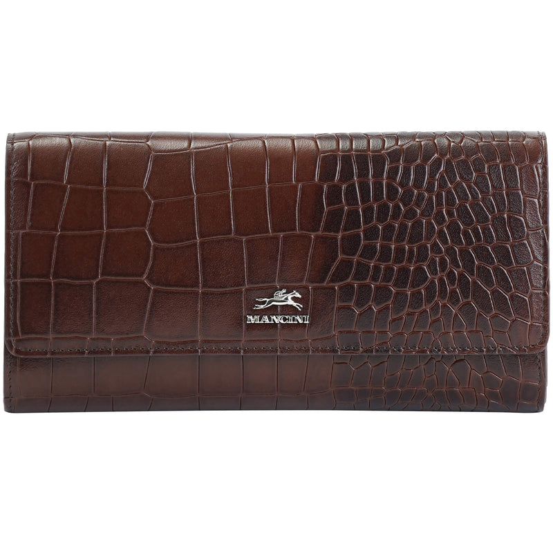 PORTEFEUILLE QUADRUPLE EN CUIR MANCINI COLLECTION CROCO-2