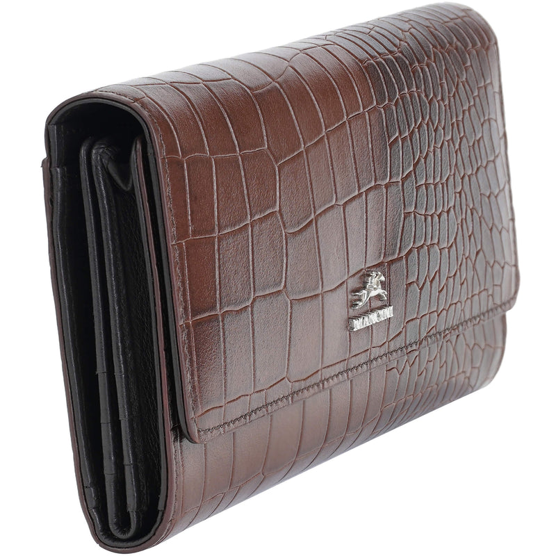 PORTEFEUILLE QUADRUPLE EN CUIR MANCINI COLLECTION CROCO-2