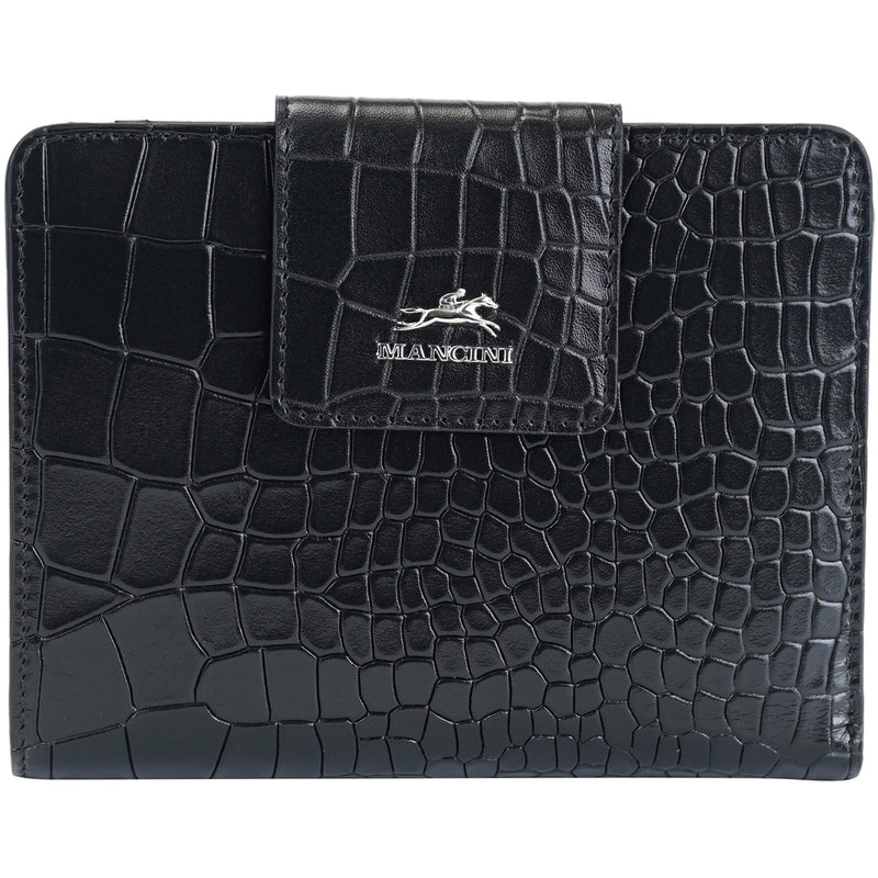 PORTEFEUILLE MOYENNE EN CUIR MANCINI COLLECTION CROCO-2