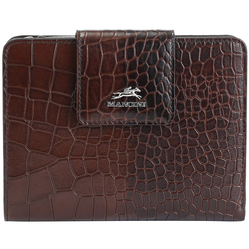 PORTEFEUILLE MOYENNE EN CUIR MANCINI COLLECTION CROCO-2